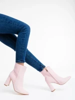 Botine dama roz din material textil Sondra