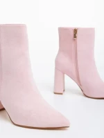 Botine dama roz din material textil Sondra