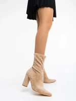 Cizme dama bej din material textil Annelies