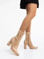 Cizme dama bej din material textil Annelies