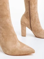 Cizme dama bej din material textil Annelies