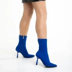 Botine dama albastre din material textil Valeda