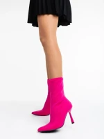 Botine dama fucsia din material textil Valeda