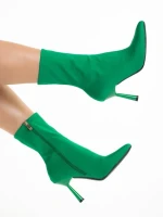 Botine dama verzi din material textil Valeda