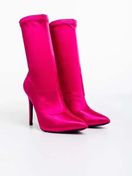 Botine dama fucsia din material textil  Lionesse