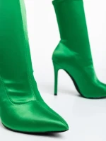 Botine dama verzi din material textil Lionesse