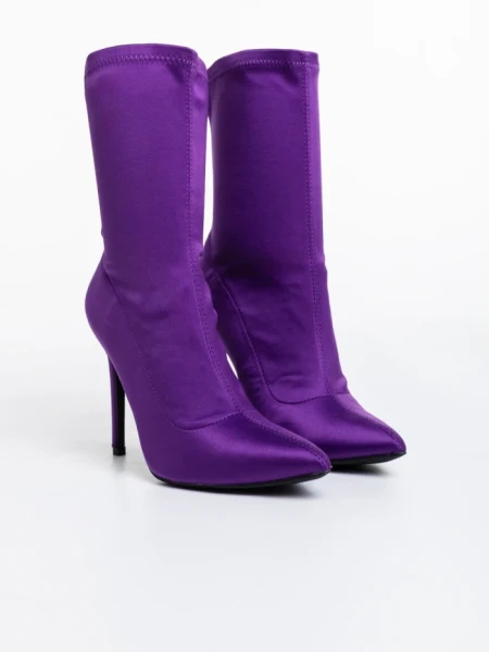 Botine dama mov din material textil Lionesse