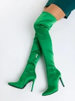 Cizme dama verzi din material textil Lovise