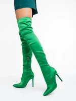 Cizme dama verzi din material textil Lovise