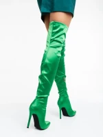 Cizme dama verzi din material textil Lovise