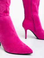 Cizme dama fucsia din material textil Aleksandra