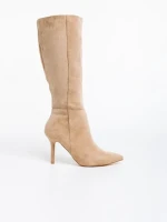 Cizme dama bej din material textil Aleksandra