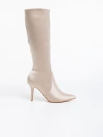 Cizme dama bej din material textil Saori