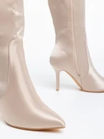 Cizme dama bej din material textil Saori