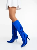 Cizme dama albastre din material textil Saori