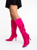 Cizme dama fucsia din material textil Saori