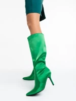 Cizme dama verzi din material textil Saori