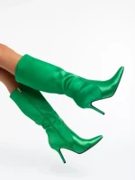 Cizme dama verzi din material textil Saori