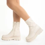 Cizme dama bej din piele ecologica Ellery