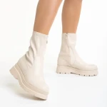 Cizme dama bej din piele ecologica Ellery