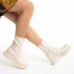 Cizme dama bej din piele ecologica Ellery