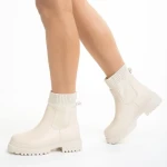 Botine dama bej din piele ecologica Emersyn