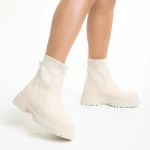 Botine dama bej din piele ecologica Emersyn