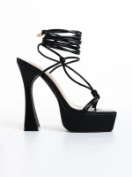 Sandale dama negre din piele ecologica Kimbra