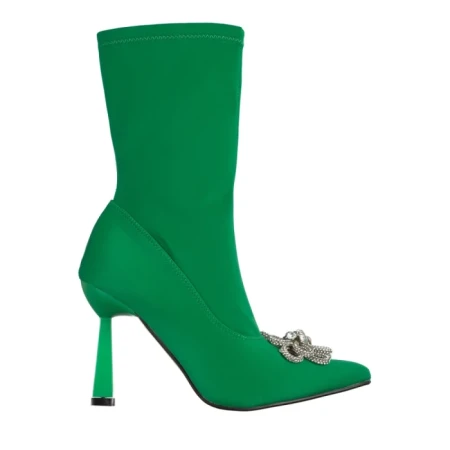 Botine dama verzi din material textil Yarely