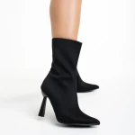 Botine dama negre din material textil Vanice