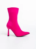 Botine dama fucsia din material textil Vanice
