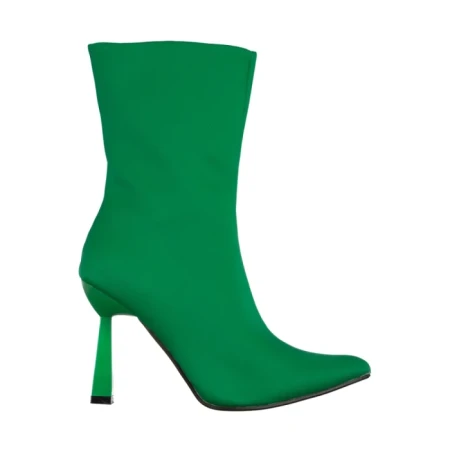 Botine dama verzi din material textil Vanice