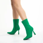 Botine dama verzi din material textil Vanice