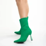 Botine dama verzi din material textil Vanice