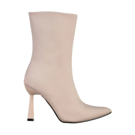 Botine dama bej din material textil Vanice