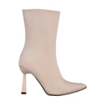 Botine dama bej din material textil Vanice