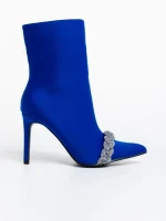 Botine dama albastre din material textil Zinaida