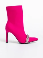 Botine dama fucsia din material textil Zinaida