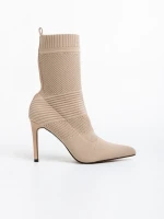 Botine dama bej din material textil Tariro