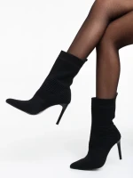 Botine dama negre din material textil Tariro