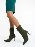 Botine dama verzi din material textil Tariro