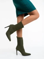 Botine dama verzi din material textil Tariro