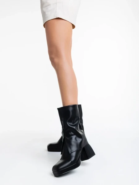 Botine dama negre din piele ecologica Laurine