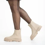 Botine dama bej din piele ecologca Alodie