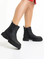 Botine dama negre din piele ecologca Alodie