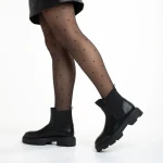 Botine dama negre din piele ecologica Amorina