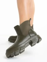 Botine dama verzi din piele ecologica Amorina