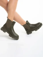 Botine dama verzi din piele ecologica Amorina