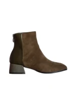 Botine dama verzi din piele ecologica si piele intoarsa Angeline