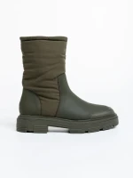 Cizme dama verzi din piele ecologica si material textil Nermina